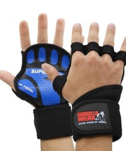 مچ بند و گریپ پد بدنسازی مدل Super Grip-HT آبی گوریلا ور Gorilla Wear