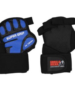 مچ بند و گریپ پد بدنسازی مدل Super Grip-HT آبی گوریلا ور Gorilla Wear