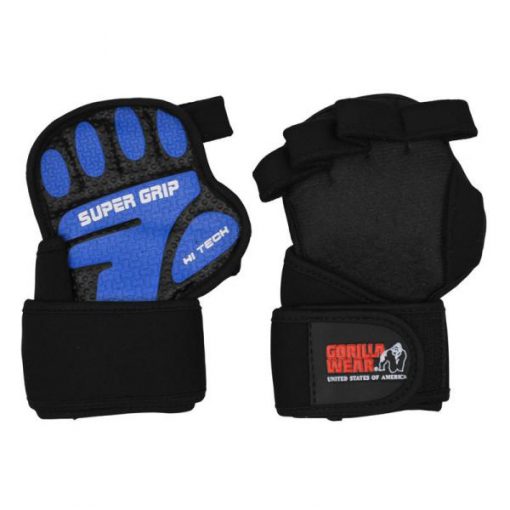 مچ بند و گریپ پد بدنسازی مدل Super Grip-HT آبی گوریلا ور Gorilla Wear