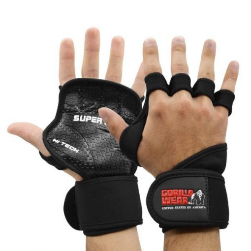 مچ بند و گریپ پد بدنسازی مدل Super Grip-HT مشکی گوریلا ور Gorilla Wear